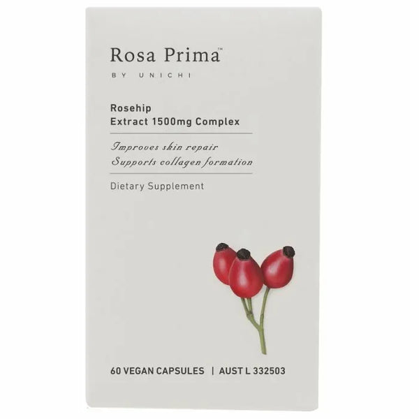 Unichi Rosa Prima Rosehip Extract 1500mg Complex 60 Capsules