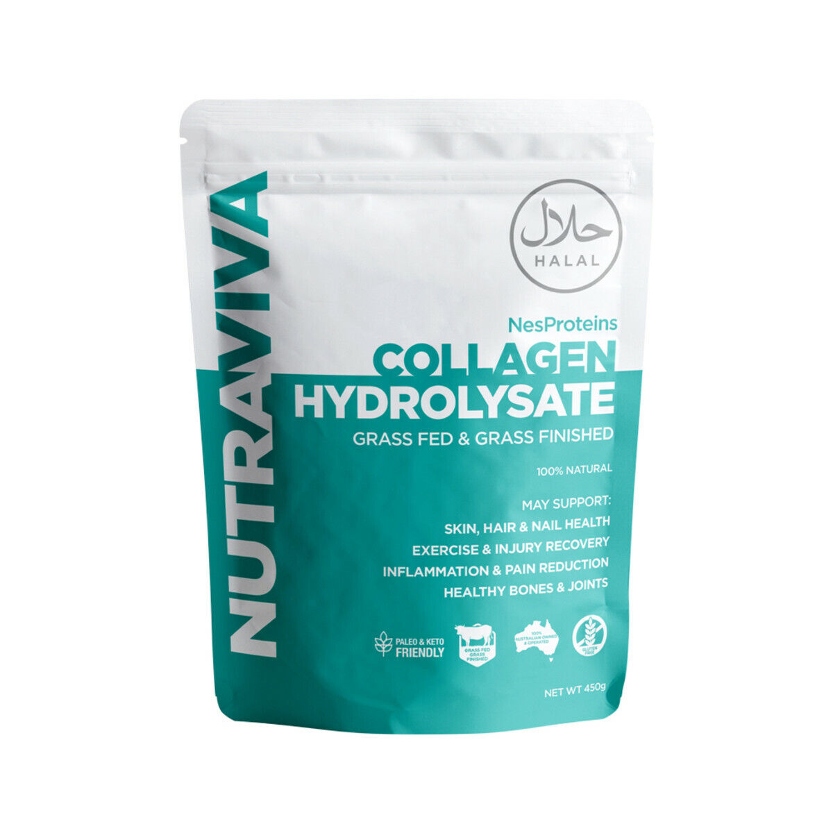 NutraViva NesProteins Beef Collagen Hydrolysate 450g Halal Cedrtified