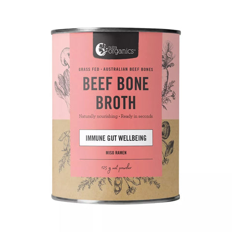 Nutra Organics Beef Bone Broth Miso Ramen 125g Immune Gut Wellbing