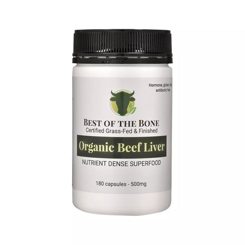 Best of the Bone Organic Beef Liver Nutrient Dense Superfood 180 Capsules