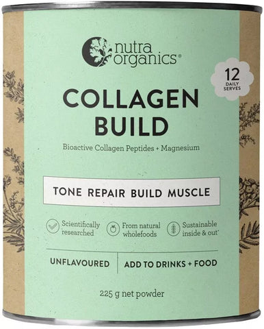 Nutra Organics Collagen Build 225g Unflavoured Tone Repair Build Muscle