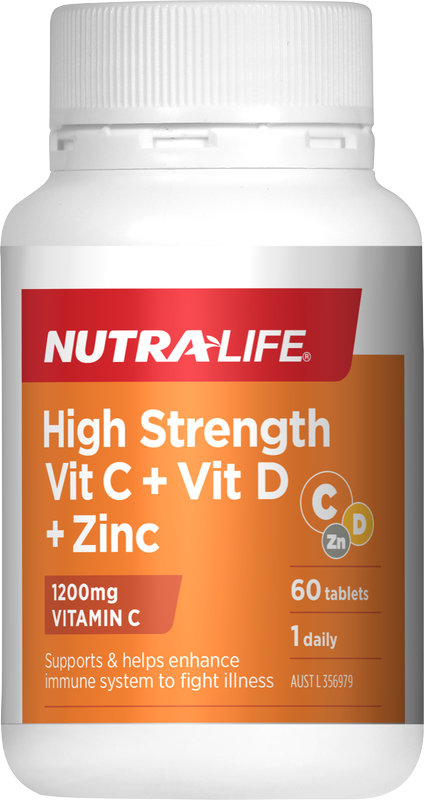 Nutra-Life High Strength Vit C + Vit D + Zinc 60 tablets
