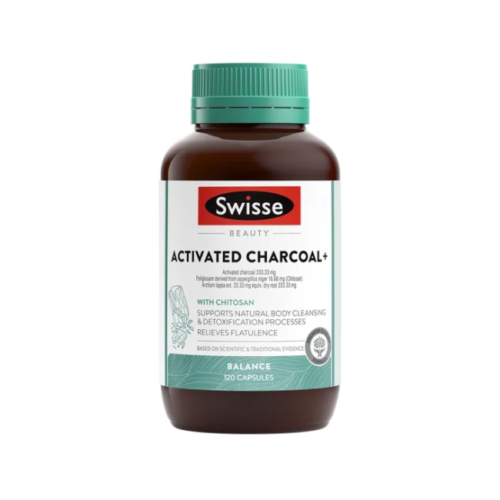 Swisse Beauty Activated Charcoal+ 120 Capsules with Chitosan Balance