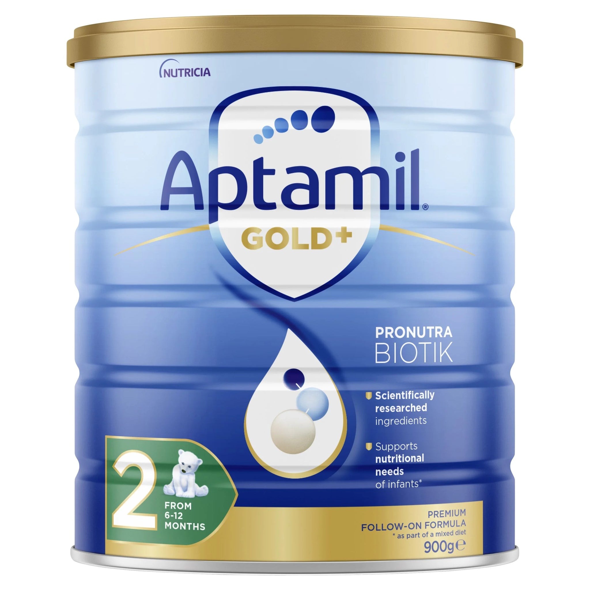 Aptamil Gold+ 2 Pronutra Biotik Baby Follow-On Formula From 6 to 12 Months 900g