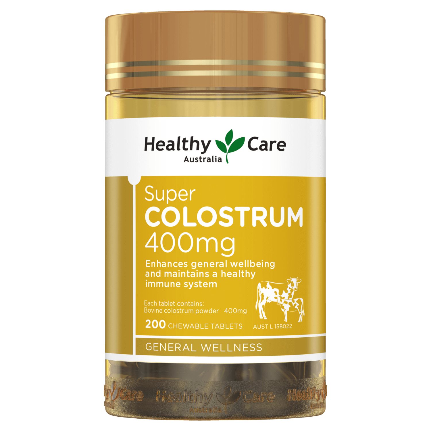 Healthy Care Super Colostrum 400mg 200 Chewable Tablets