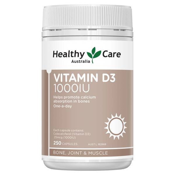 Healthy Care Vitamin D3 1000IU 250 Capsules