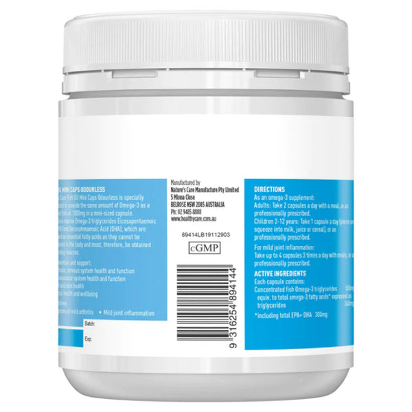 Healthy Care Fish Oil Mini Caps Odourless 400 Capsules